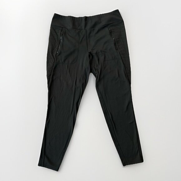 Athleta Peak Hybrid Fleece Tight Legging Black Athleisure Gym Activewear Size XL - Picture 2 of 8